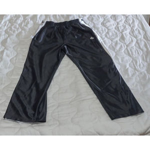 Adidas Basketball Warmup Pants Womens Sz L Snap Button Tear Away Polyester Black